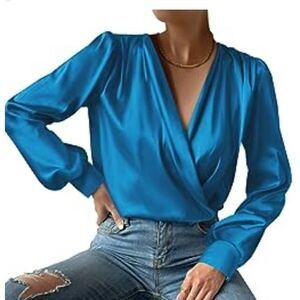 NWT Sergio Hudson x Target Teal faux wrap Bodysuit 2X